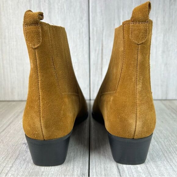 Marc Fisher Yarita Brown Suede Leather Pointed Ankle Booties Women’s Size 8 M - Picture 7 of 10